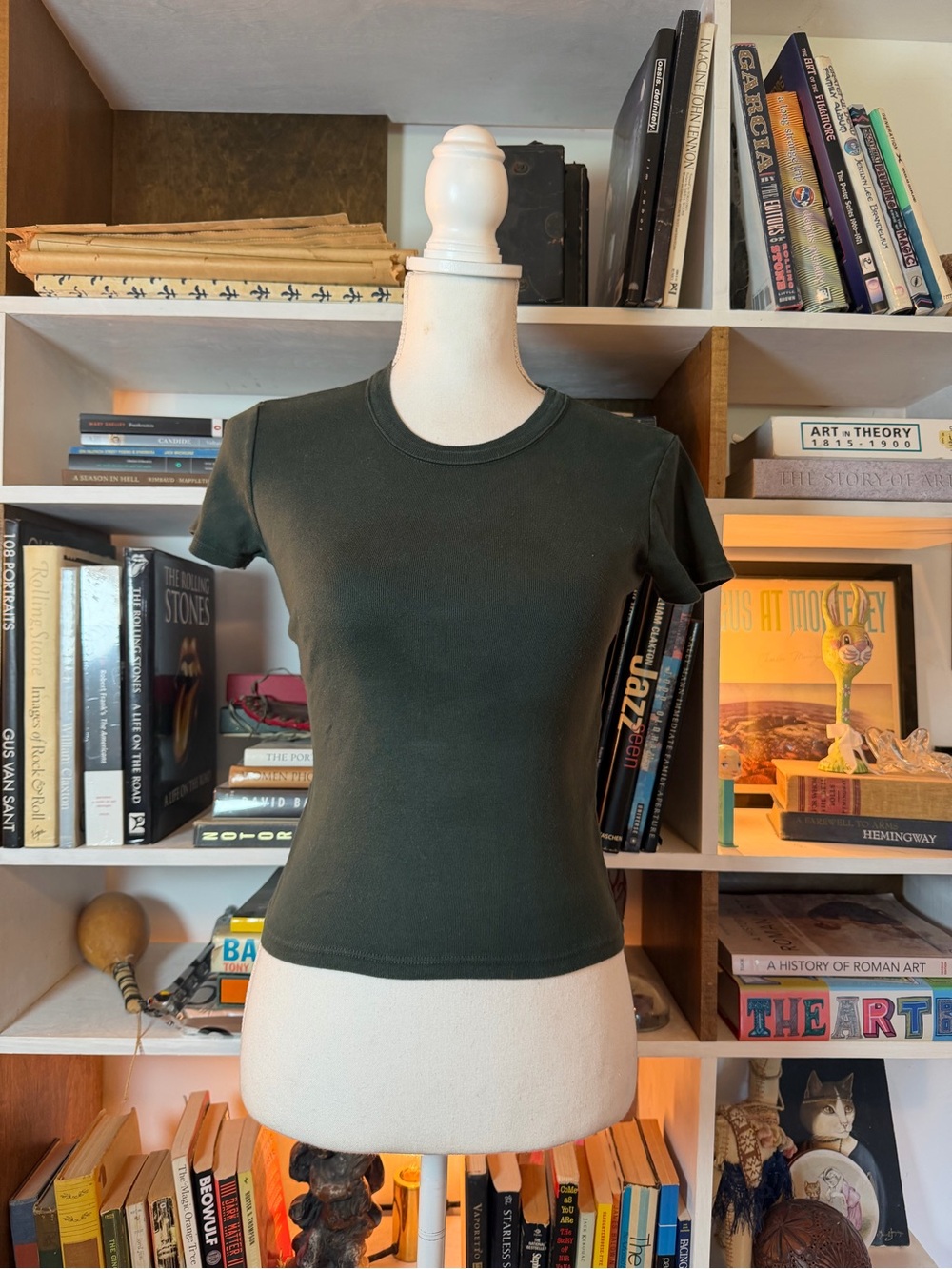 Women's Short-Sleeve Crewneck Top - Dark Green